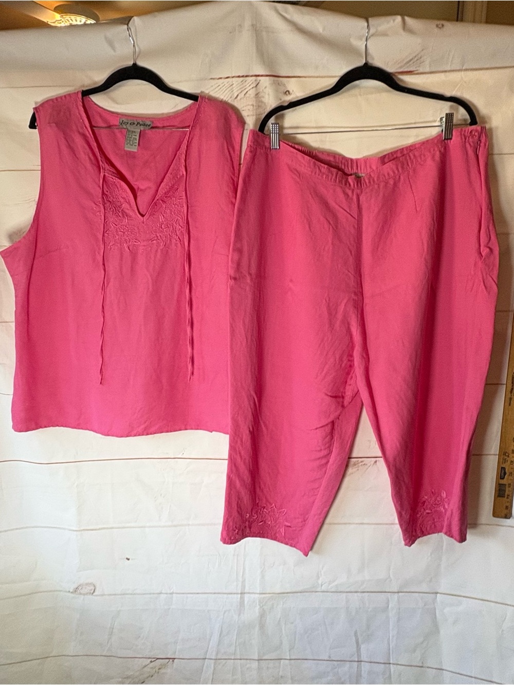 Bright Pink Women's Tunic & Pants Set - 3X